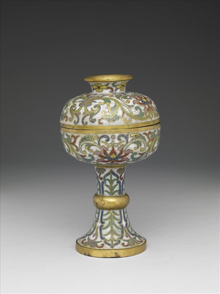 掐絲琺瑯番蓮紋豆