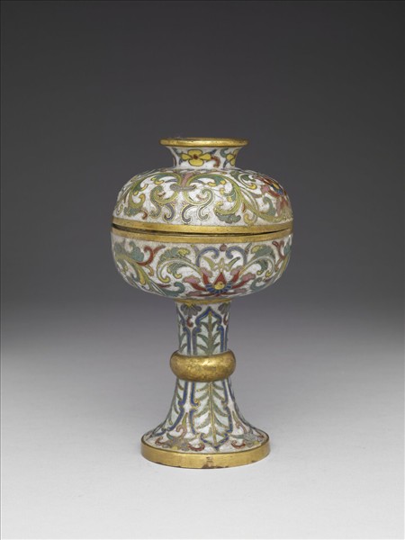 掐絲琺瑯番蓮紋豆