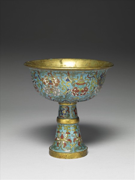 掐絲琺瑯八寶番蓮燈盞