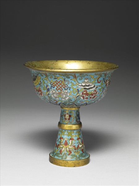 掐絲琺瑯八寶番蓮燈盞