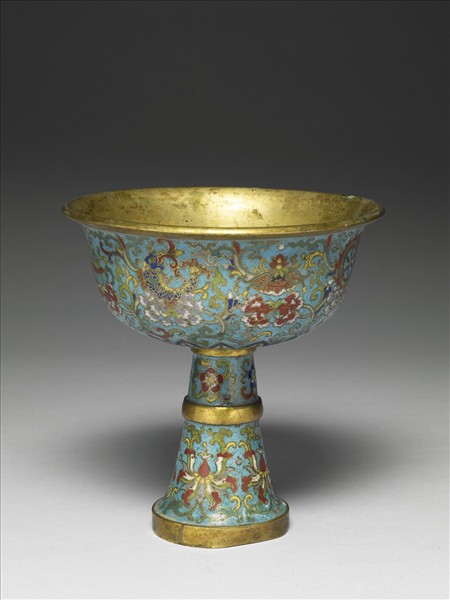 掐絲琺瑯八寶番蓮燈盞