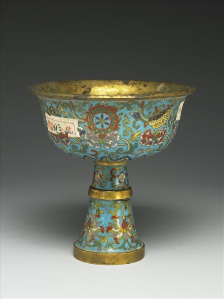 掐絲琺瑯八吉祥靶碗