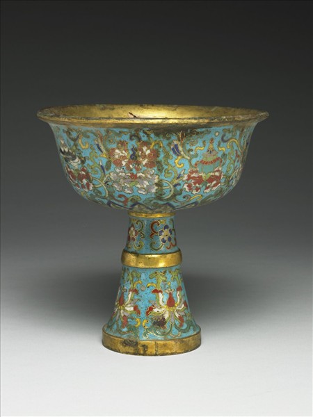 掐絲琺瑯八吉祥靶碗