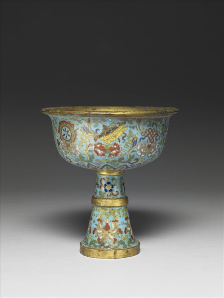 掐絲琺瑯八吉祥靶碗