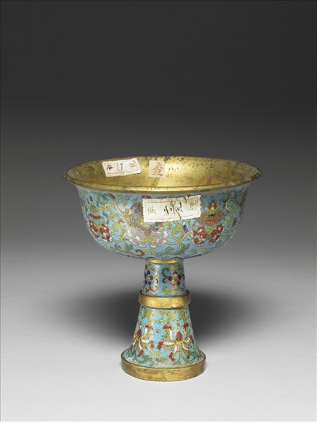 掐絲琺瑯八吉祥靶碗