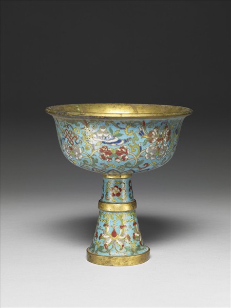 掐絲琺瑯八吉祥靶碗