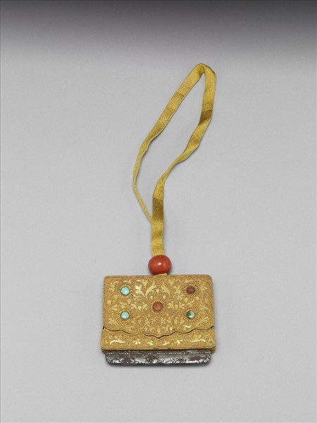 鍍金嵌松石珊瑚火鐮盒