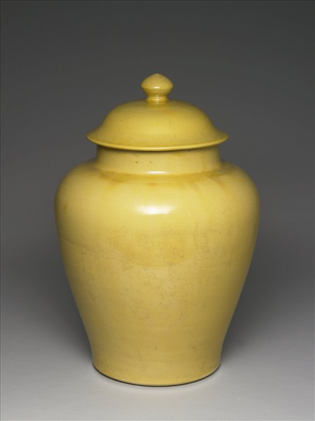 黃釉蓋罐