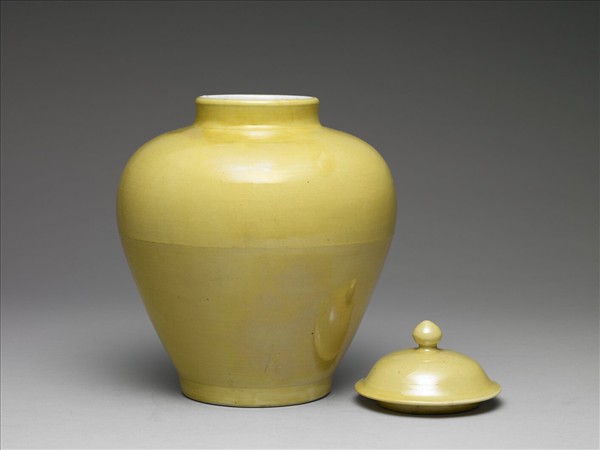 黃釉蓋罐