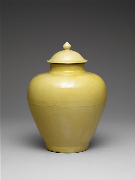 黃釉蓋罐