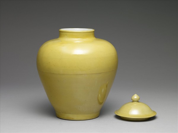 黃釉蓋罐