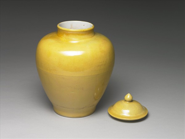 黃釉蓋罐