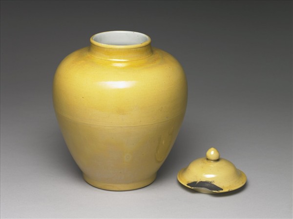 黃釉蓋罐