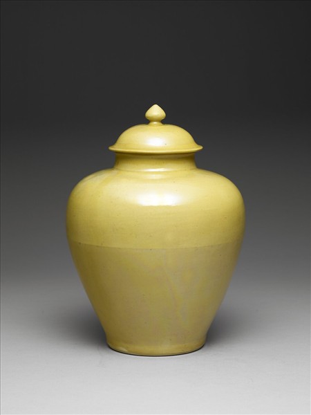 黃釉蓋罐
