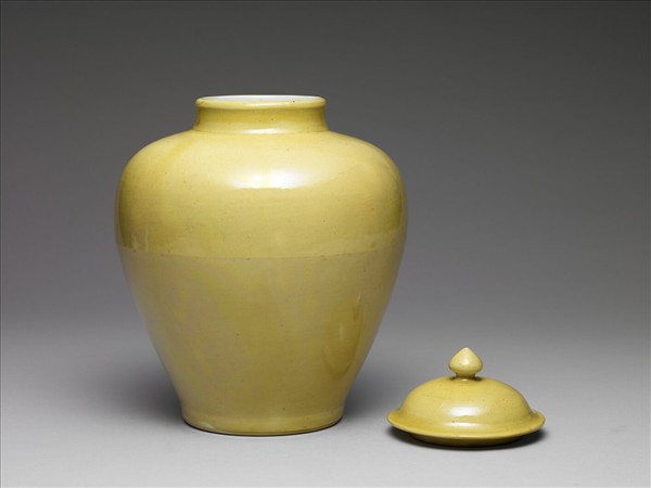 黃釉蓋罐
