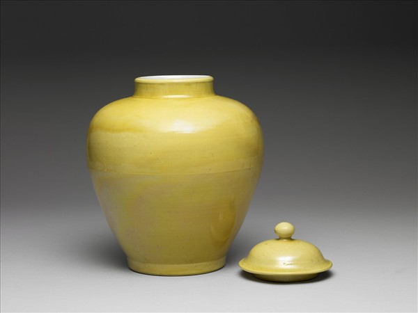 黃釉蓋罐