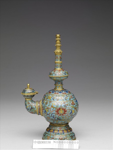 掐絲琺瑯番蓮紋奔巴壺
