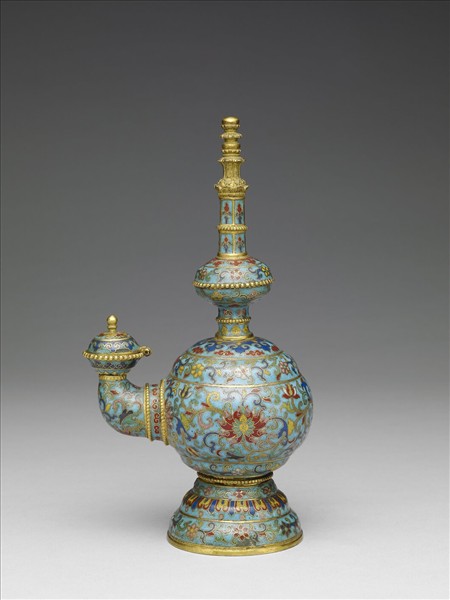 掐絲琺瑯番蓮紋奔巴壺