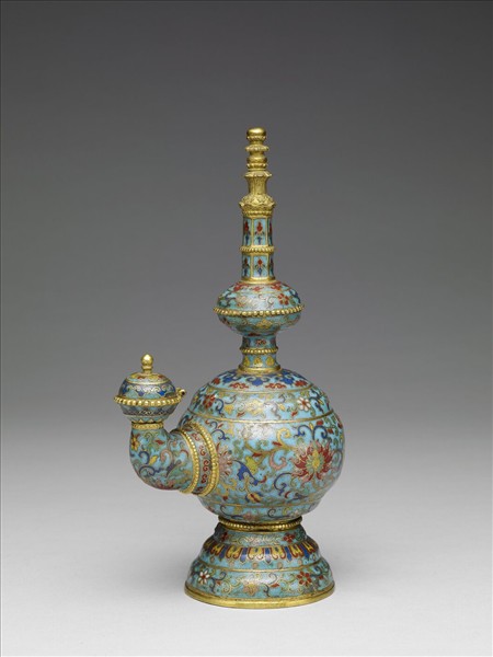 掐絲琺瑯番蓮紋奔巴壺