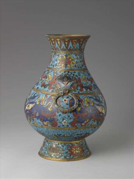 掐絲琺瑯雙環瓶