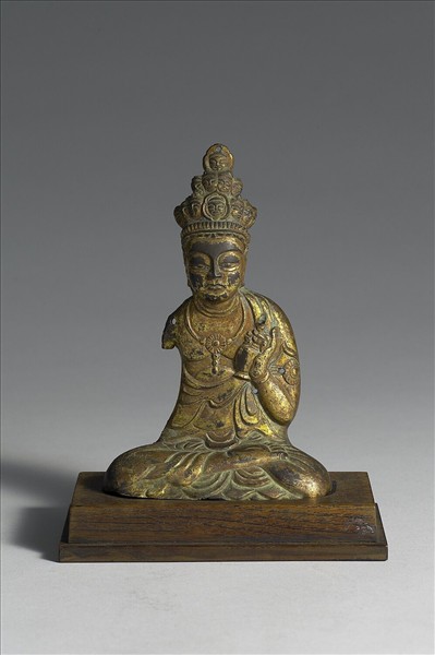 日本 銅鎏金 十一面觀音菩薩坐像