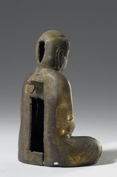 日本 鎌倉時代 13世紀 銅鎏金 阿彌陀佛坐像