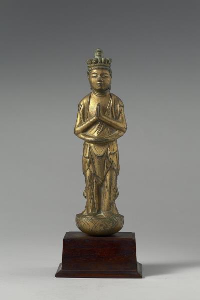 日本 鎌倉時代 銅鎏金 十一面觀音菩薩立像