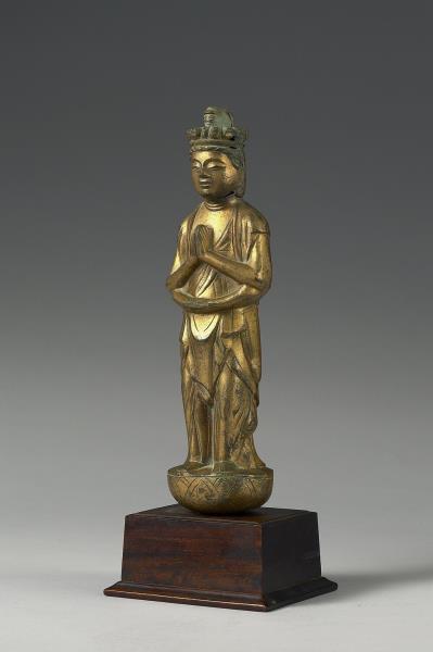 日本 鎌倉時代 銅鎏金 十一面觀音菩薩立像