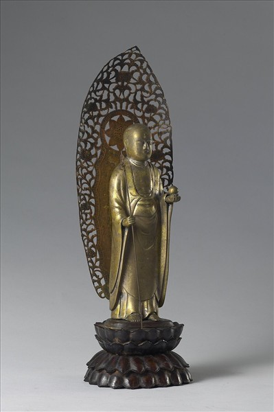 日本 鎌倉時代 銅鎏金 地藏菩薩立像