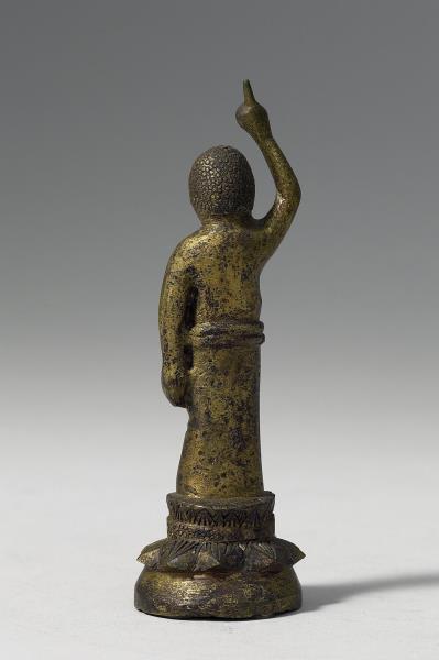 日本 南北朝時代 青銅 誕生佛立像