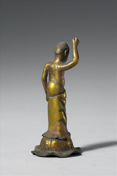 日本 南北朝時代 銅鎏金 誕生佛立像