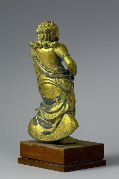 日本 南北朝時代 銅鎏金 不動明王立像