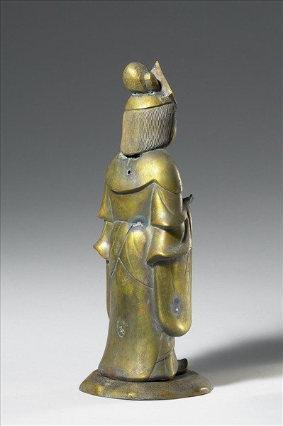 日本 室町時代 銅鎏金 善妙神天女立像