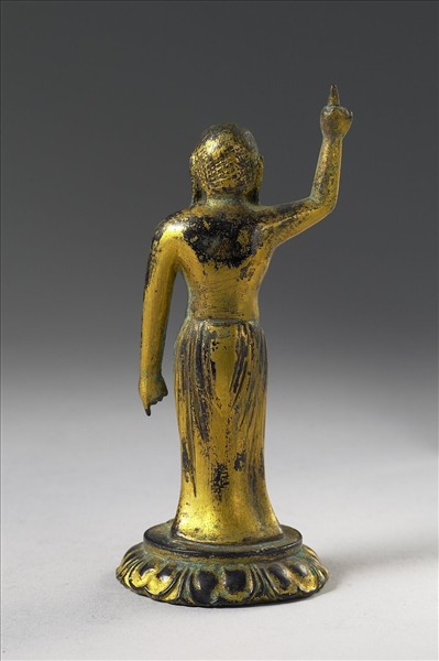 日本 室町時代 銅鎏金 誕生佛立像