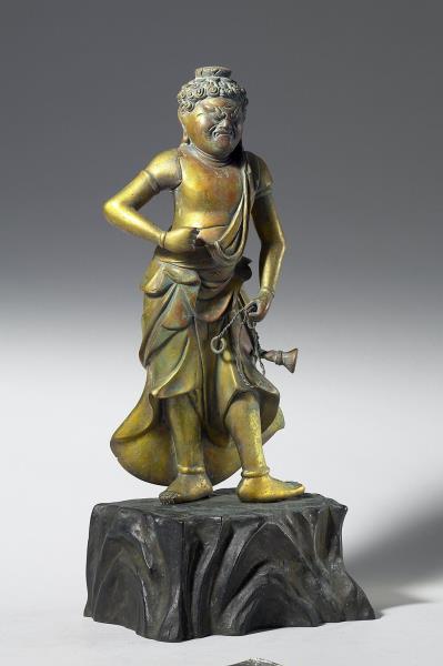 日本 1615-1900 銅鎏金 不動明王立像