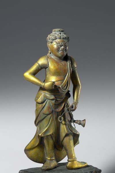 日本 1615-1900 銅鎏金 不動明王立像