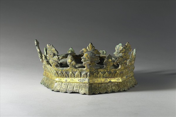 銅鎏金六角形台座