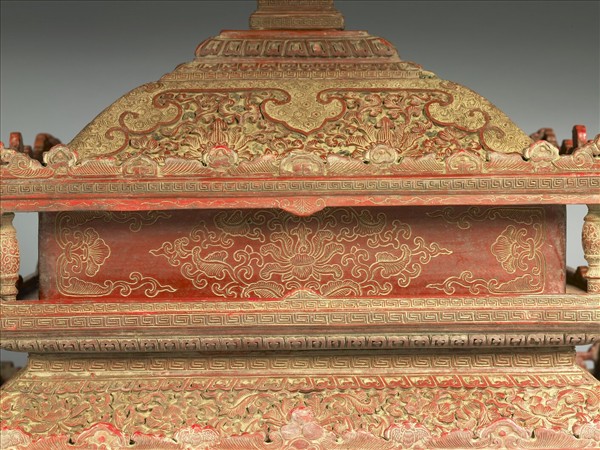 剔紅佛龕座頂
