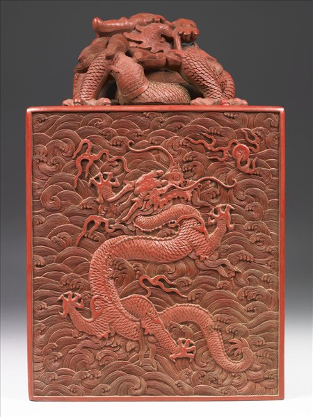 剔紅雲龍紋長方匣