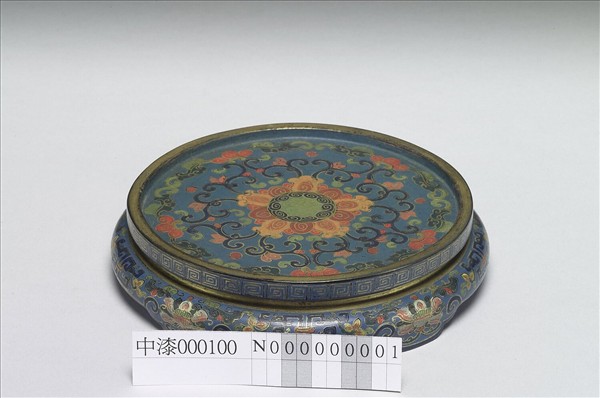 彩繪花卉紋木座