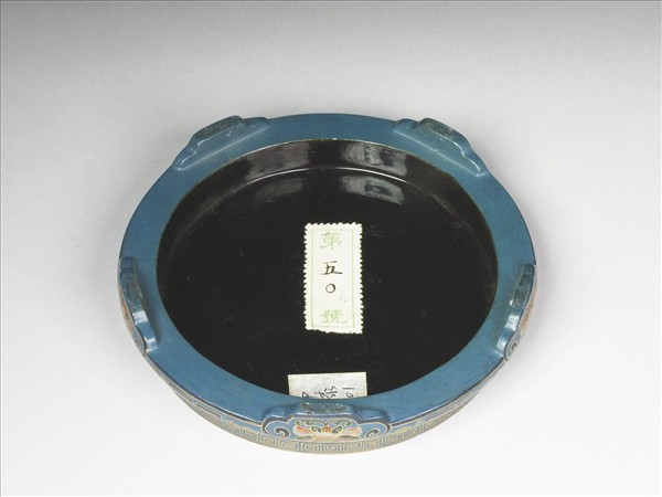 彩繪花卉紋木座