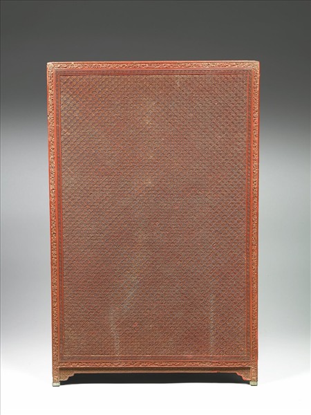 剔彩山水人物方櫃