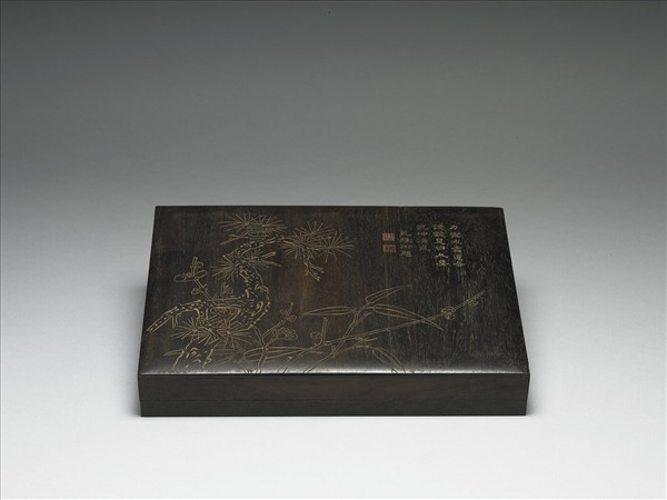 紫檀松竹梅紋木盒- 故宮