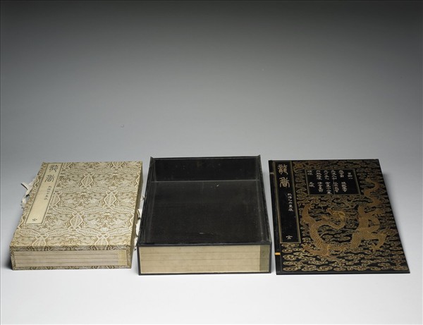 黑漆描金雲龍紋「龍香」書匣式盒(金)