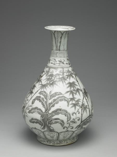 釉裡紅三友玉壺春瓶