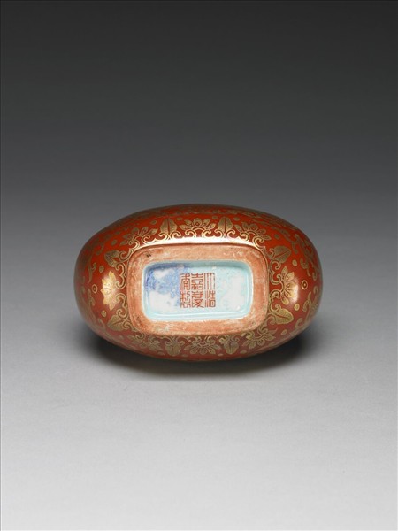 紅釉描金福壽四喜葫蘆瓶