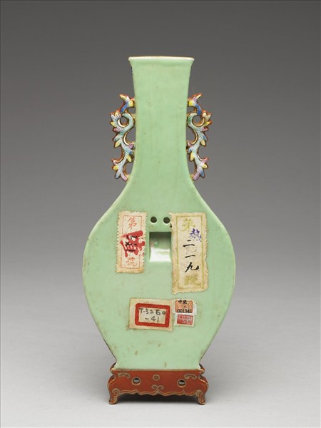 綠地錦上添花雙耳轎瓶