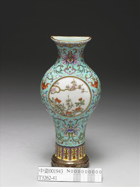 綠地錦上添花雙耳轎瓶