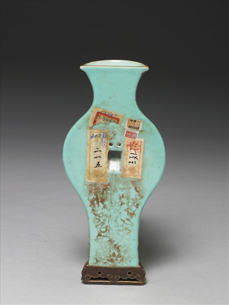 綠地錦上添花雙耳轎瓶