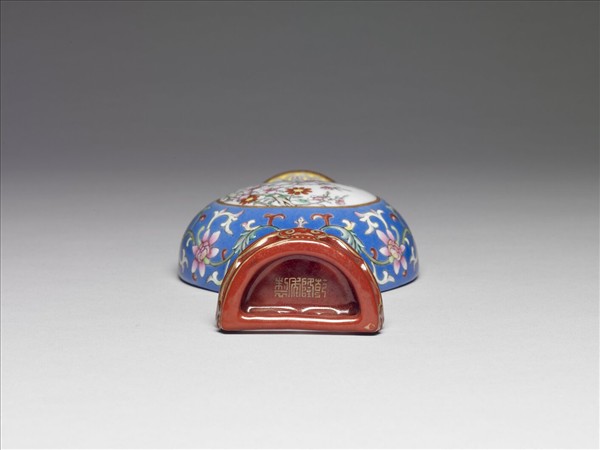 藍地錦上添花轎瓶